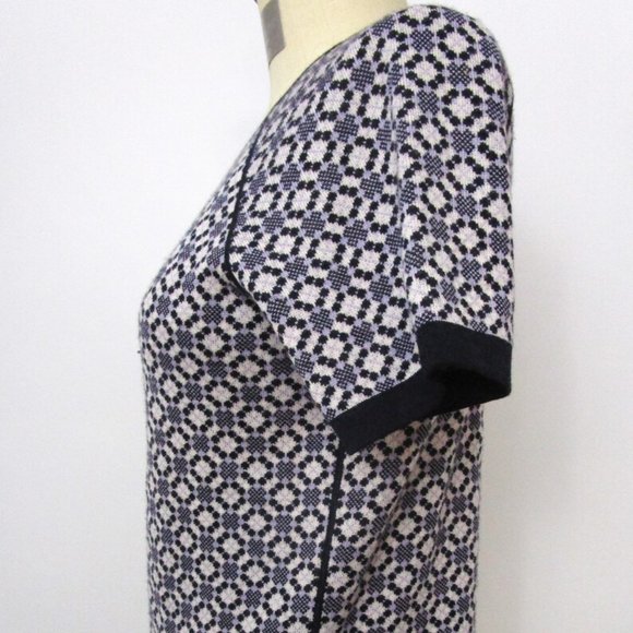 Italian Intarsia Argyle Knit Sweater Pullover Short Sleeve N - Picture 7 of 8